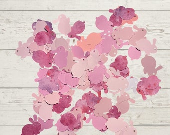 Decorações para festa de Páscoa, confete de coelhinho, decoração de primavera, decorações rosa para festa, festa de Páscoa, celebração de Páscoa, confete para festa de aniversário