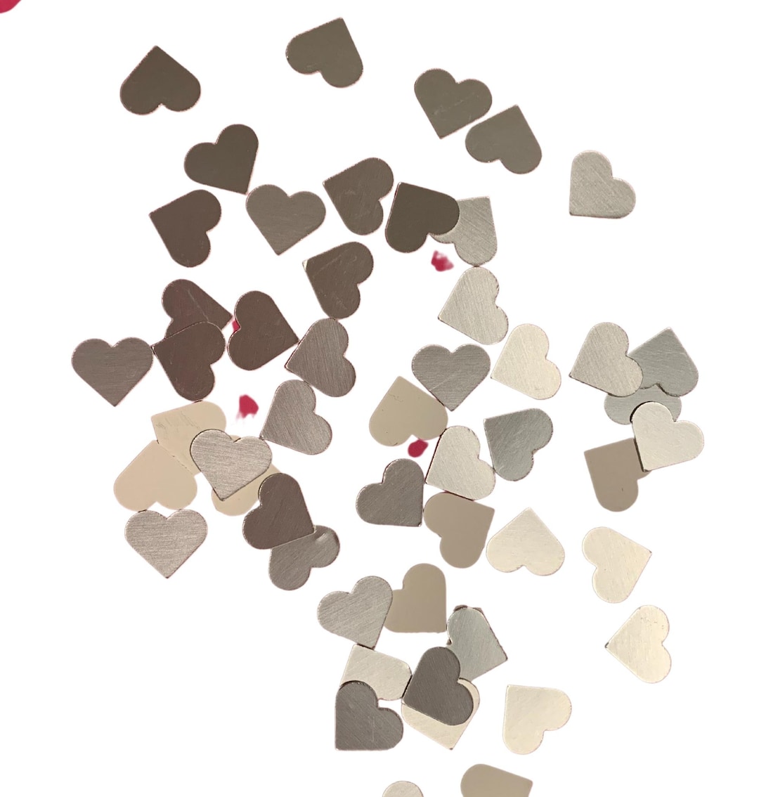 Silver Heart Confetti Silver Heart Table Scatter Silver Etsy