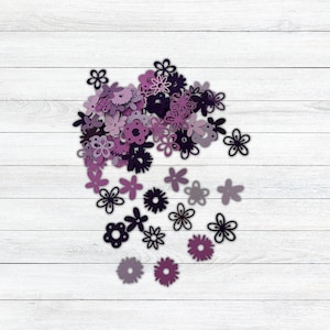 Purple party decorations, purple flower confetti, Mother&#39;s day party decor, Girls Birthday party decoration, Purple confetti, shower decor
