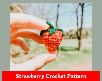 Strawberry crochet pattern - Digital crochet pattern in German and English - crocheted strawberries - crochet fruit - Amigurumi strawberry