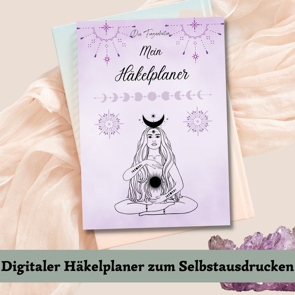 Godess Häkelplaner zum Ausdrucken - Digitales Häkeljournal - Projektplaner Göttin für deine Häkelarbeiten - PDF Notizbuch für's Häkeln