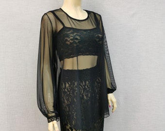 Sheer Mesh Tunic: Oversized Boho Blouse for Wedding, Beach, Festival - Plus Size Transparent Top