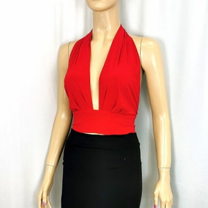 Customizable Red Crop Top Corset Blouse with Adjustable Ties - Handmade Coquette Summer Tank