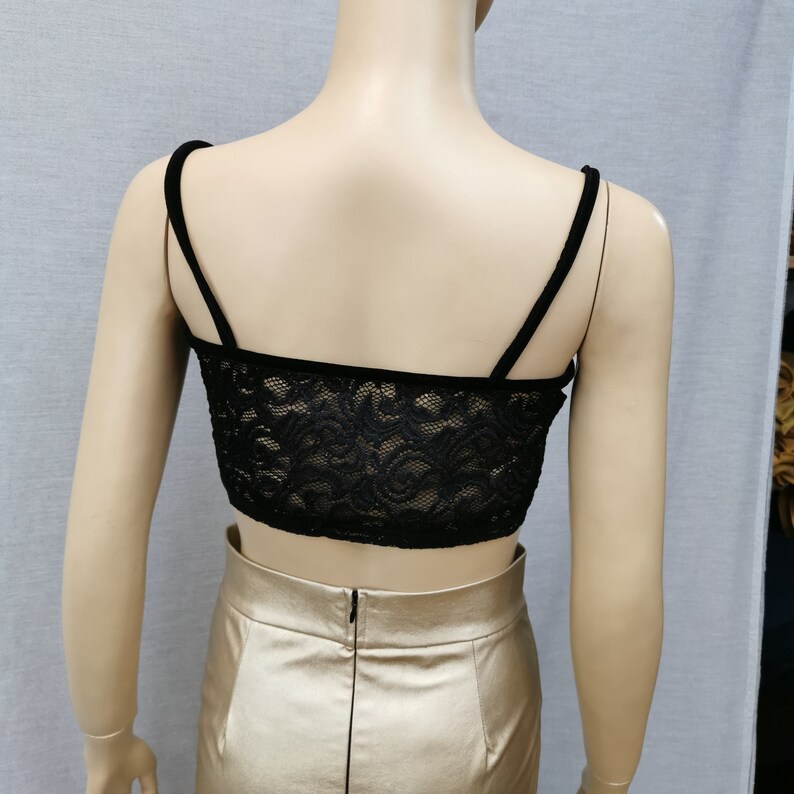 Scallop Edge Lace Bralette Top Black main image 0