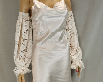 Puffy Sleeves: Elastic Guipure for Open-Shoulder Bridal Dresses.