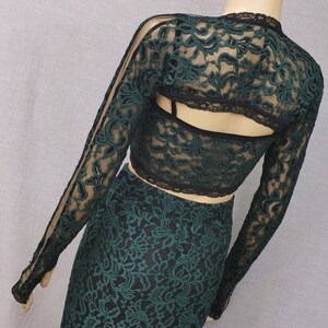 Elegant Lace Bolero Shrug with Long Sleeves - Openwork Arm Cover for Formal Events