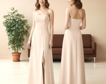 Bejge Elegant A-Line Bare Shoulder Wedding Gown: Slimming Silhouette, Floor-Length Bridal Dress