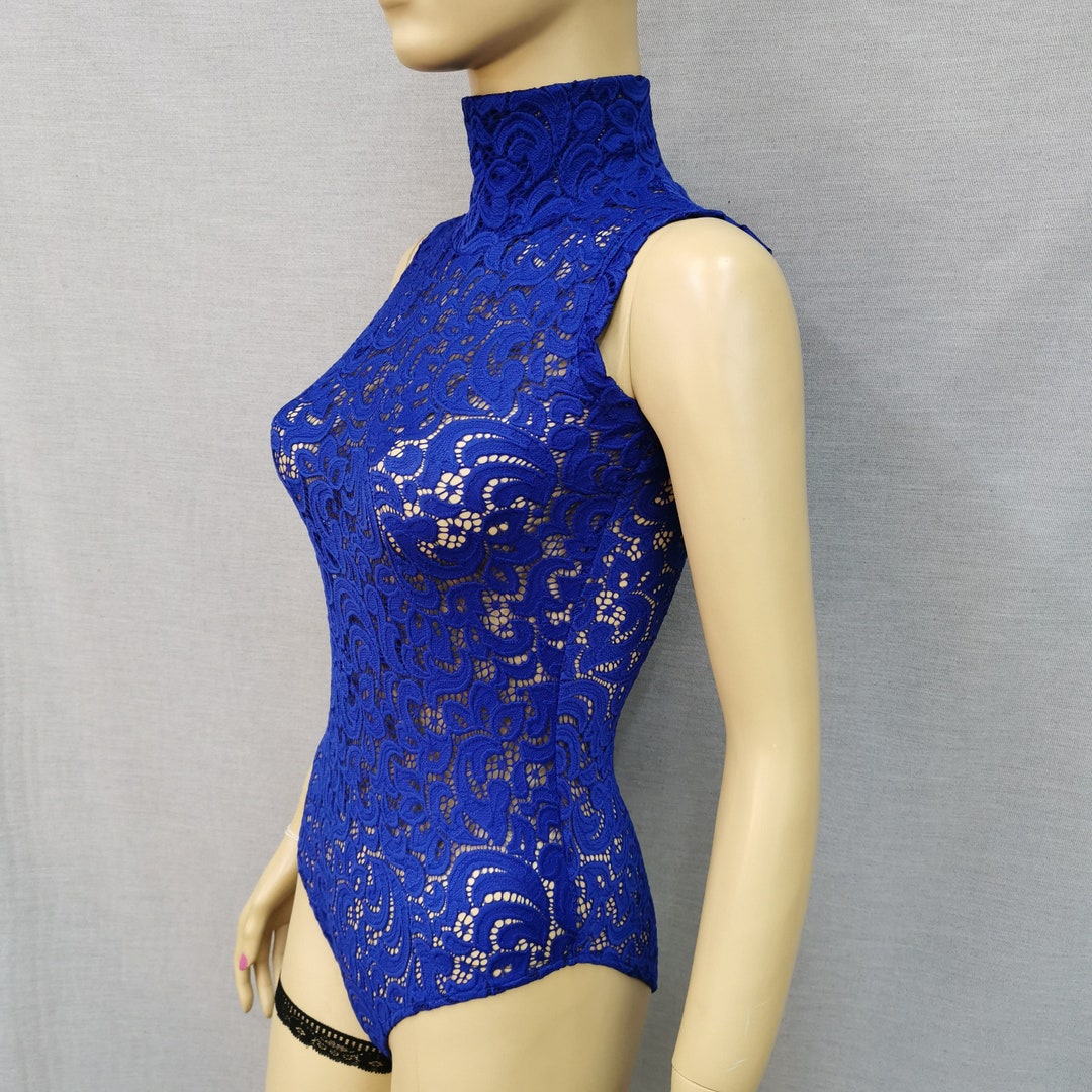 Turtle Neck Bodysuit, Open Shoulder Bodysuit, Lace Bodysuit, Guipure