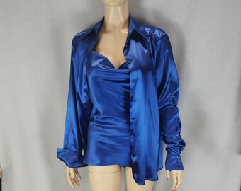 Classic Elastic Satin Business Shirt: Professional Attire for Office and Formal Events