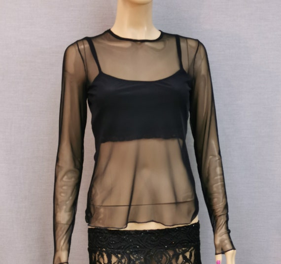 transparent black blouse