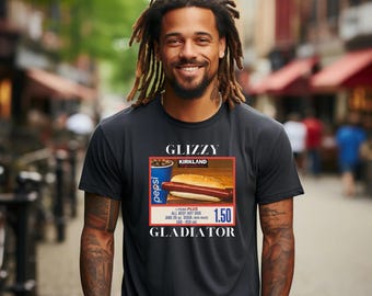 Glizzy Gladiator Hotdog Graphic Tee, Funny Meme Shirt