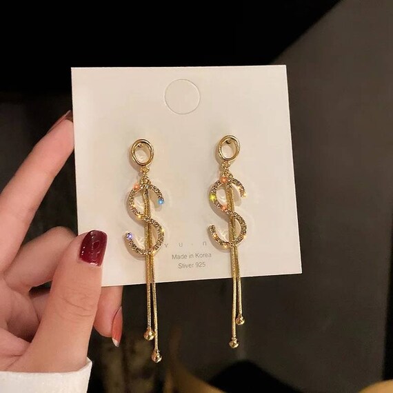 Boucles D'oreilles Pendantes En Cristal Et Strass Multicolores - Style Fashion, Occasion Comme Neuves