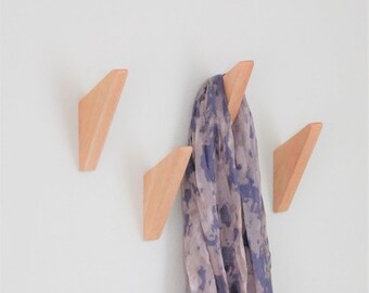 Moderne houten muurhaken (4 stuks): natuurlijke gangorganisator