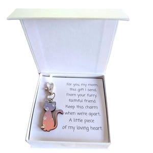 Cat Mom Purse Charm, Sentimental Cat Keychain, Gift for Cat Lovers, Pet Loss Keepsake, Mother’s Day Cat Gift, Cute Cat Bag Charm