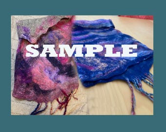 Custom -Nuno-felted neck cowl, Wet-felted wool tube scarf, Design your own color combination, Custom order