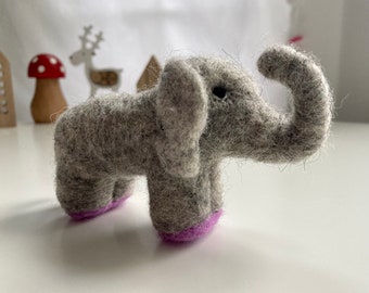 Needle felted elephant