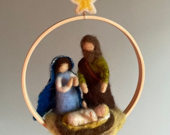 Nativity set, Felted hanging decoration