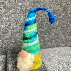 Sparkly felted gnome figurine, Whimsical Gnome Friend