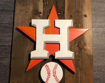 Astros Houston handmade wood wall picture