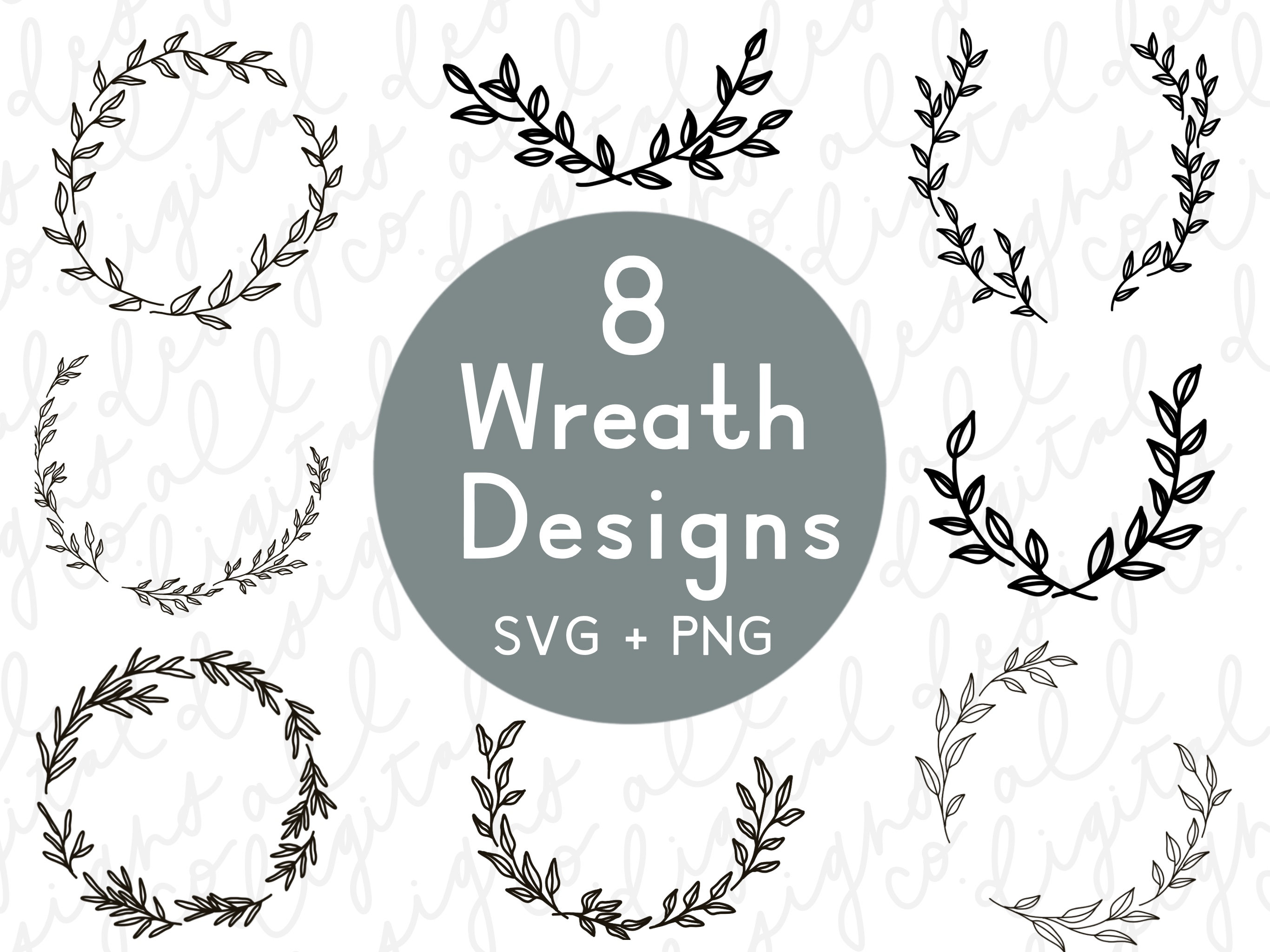 Clip Art & Image Files Craft Supplies & Tools vine wreath Organic leaf