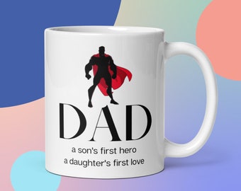 Father's Day "Hero" 11oz. White glossy mug