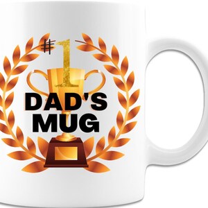 Trophy Dad Bester Vater Kaffeetasse Neuheit Geschenk - 15 Unzen Weiß