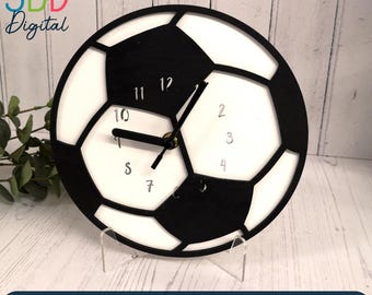 Football Clock SVG - Wooden Clock File - Nursery Clock Laser File - Laser Ready Template - SVG Cutting File - Glowforge Digital DOWNLOAD