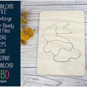 Ostern Hase Puzzle - Holz Ostern Puzzle Datei - Laser Ready Template - SVG Schneidedatei - Glowforge Digital DOWNLOAD