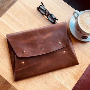 Macbook Case, Leather Tablet Case, Laptop Tablet Folio, iPad Pro 12.9 Sleeve, Leather Laptop Sleeve, Leather Tech Case, Dell xps.