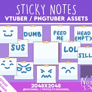 BLÅ Vtuber / PNGtuber Fästislapp | Rolig stream-överlägg/tillgångar | Veadotube | PNGtuber | Streamer-inställningar | Twitch-kanalpoäng |
