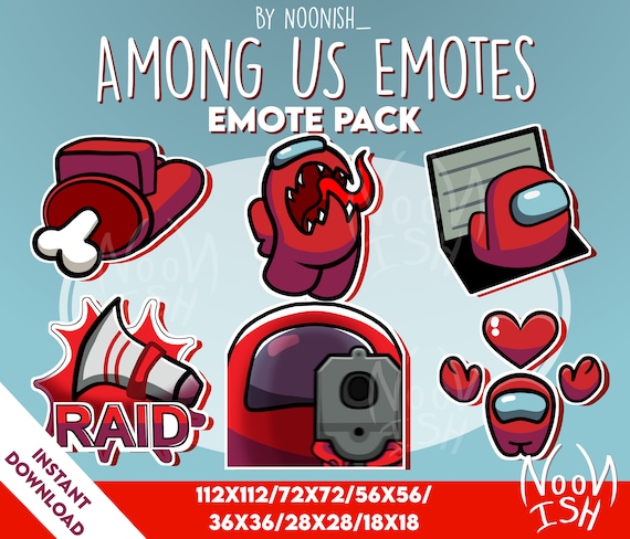 AMONG US Emotes Twitch Graphics for Streamers Twitch Sub & - Etsy