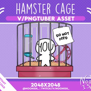 Vtuber / PNGtuber HAMSTER CAGE | Funny Stream Overlay/Assets | Veadotube | PNGtuber | Streamer Setup | Twitch Channel Points |