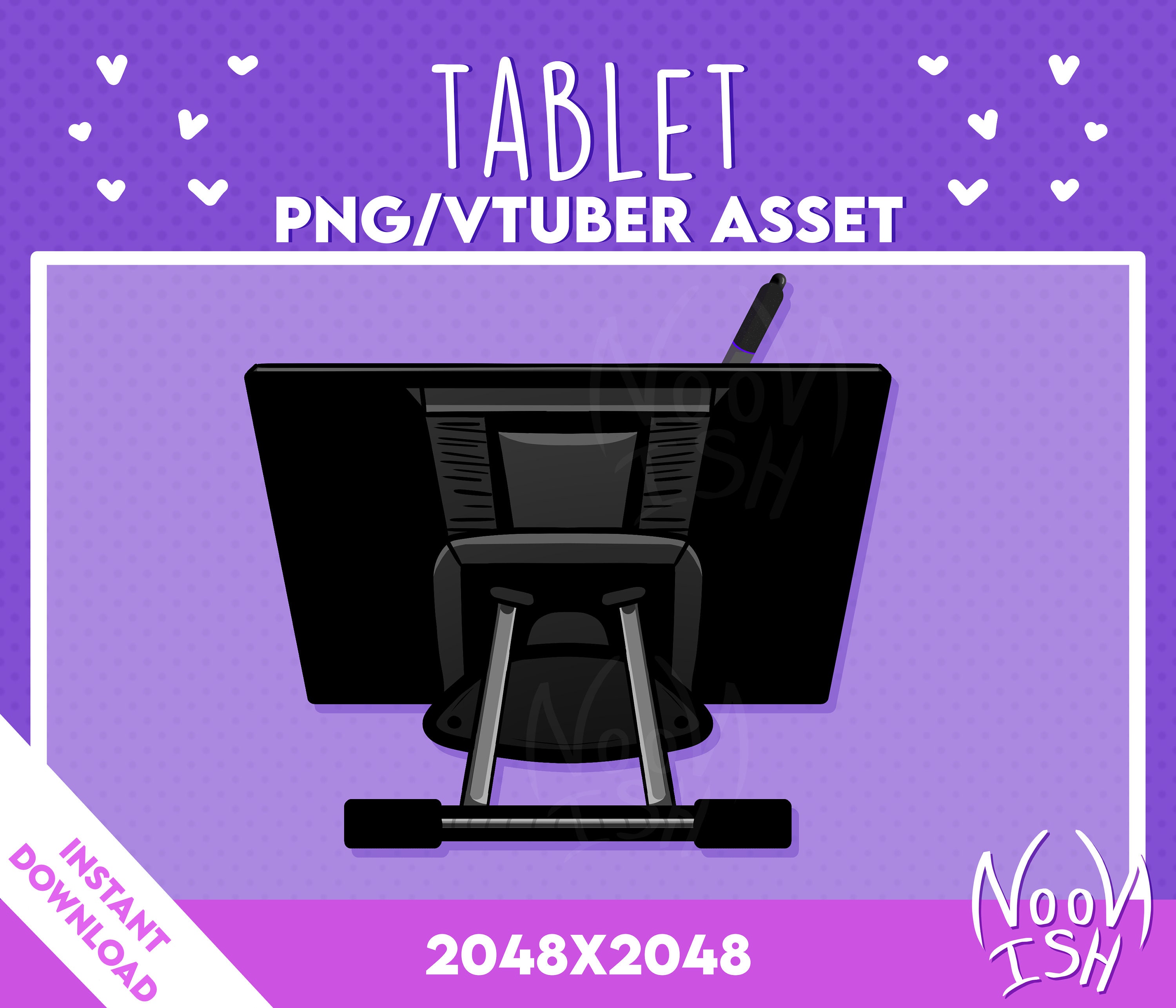 Vtuber PNG Tuber Asset DRAWING TABLET negro / Veadotube / Etsy España