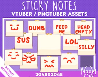 Vtuber BIANCO / Nota adesiva PNGtuber / Sovrapposizione streaming divertente/Risorse / Veadotube / PNGtuber / Impostazione streamer / Punti canale Twitch /