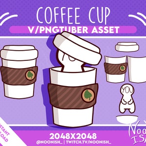 Vtuber PNG Tuber Asset COFFEE CUP | Veadotube | Discord | Twitch Channel Points