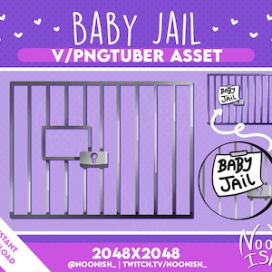 Vtuber / PNGtuber BABY JAIL | Funny Stream Overlay/Assets | Veadotube | PNGtuber | Streamer Setup | Twitch Channel Points |