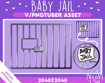 Vtuber / PNGtuber BABY JAIL | Funny Stream Overlay/Assets | Veadotube | PNGtuber | Streamer Setup | Twitch Channel Points |