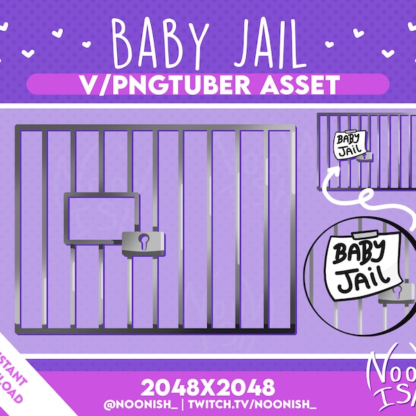 Vtuber / PNGtuber BABY JAIL | Funny Stream Overlay/Assets | Veadotube | PNGtuber | Streamer Setup | Twitch Channel Points |