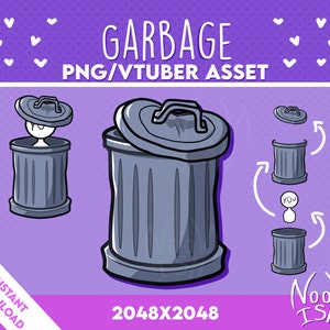 Vtuber PNG Tuber Asset GARBAGE BIN | Veadotube | Discord | Twitch Channel Points