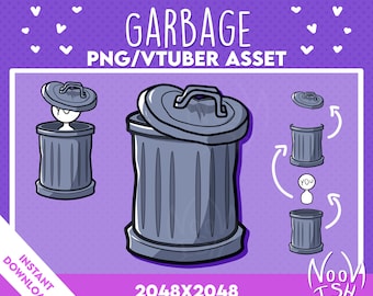 Vtuber PNG Tuber Asset GARBAGE BIN | Veadotube | Discord | Twitch Channel Points