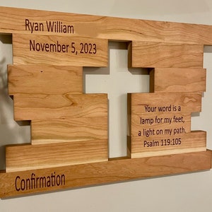 Personalized Cherry Cross - Confirmation Gift, Baptism Gift, Religious Gift, Personalized Wedding Gift, Anniversary Gift