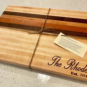 Personalized Cutting Board - Edge Grain Cutting Board - Serving Board - Charcuterie Board - Wedding, Birthday, Anniversary - Cutting Board