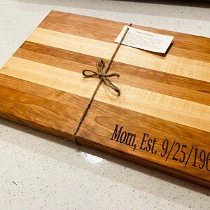 Personalized Cutting Board - Wedding, Birthday, Anniversary - Edge Grain Cutting Board - Serving Board - Charcuterie Board - Cutting Board