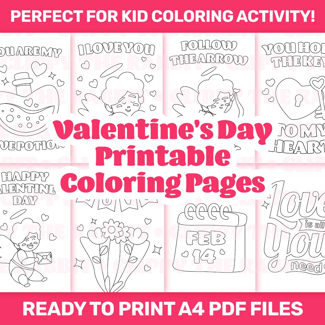Printable Coloring Pages for Valentines Day Perfect for Student ...