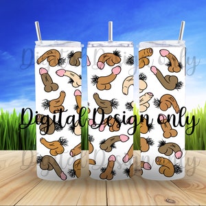 Cartoon Penis/Dick/Doodle Tumbler wraps for sublimation 20OZ Skinny Tumbler