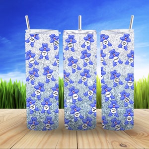 Swearing Bear, Tumbler wrap for sublimation 20OZ Skinny Tumbler wrap -DIGITAL ONLY.