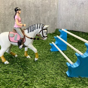 horse showjumping blocks, model horses, pretend play, children activities, horse lover gift, fun childrens games, stocking fillers
