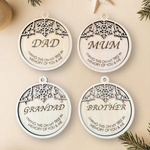 Christmas “memory of a loved one” Bauble | thoughtful Christmas gift | personalised gifts | wooden tree decoration | memorial | laser engrav