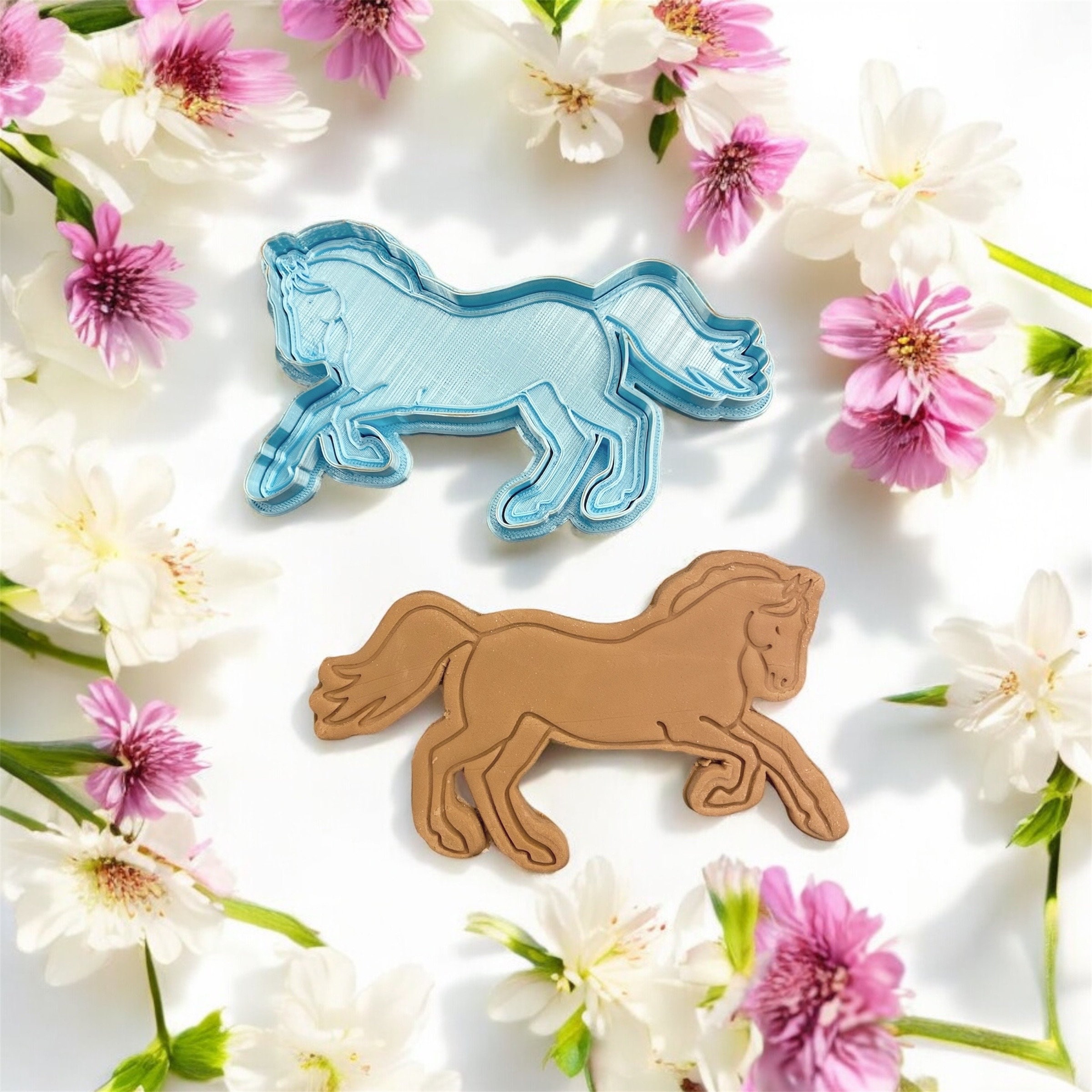 Galloping horse Cookie Cutter and stamp, 3D Printed, fondant Cutter, plasticine cutter, stocking fillers, unique gifts, horse lover gifts,