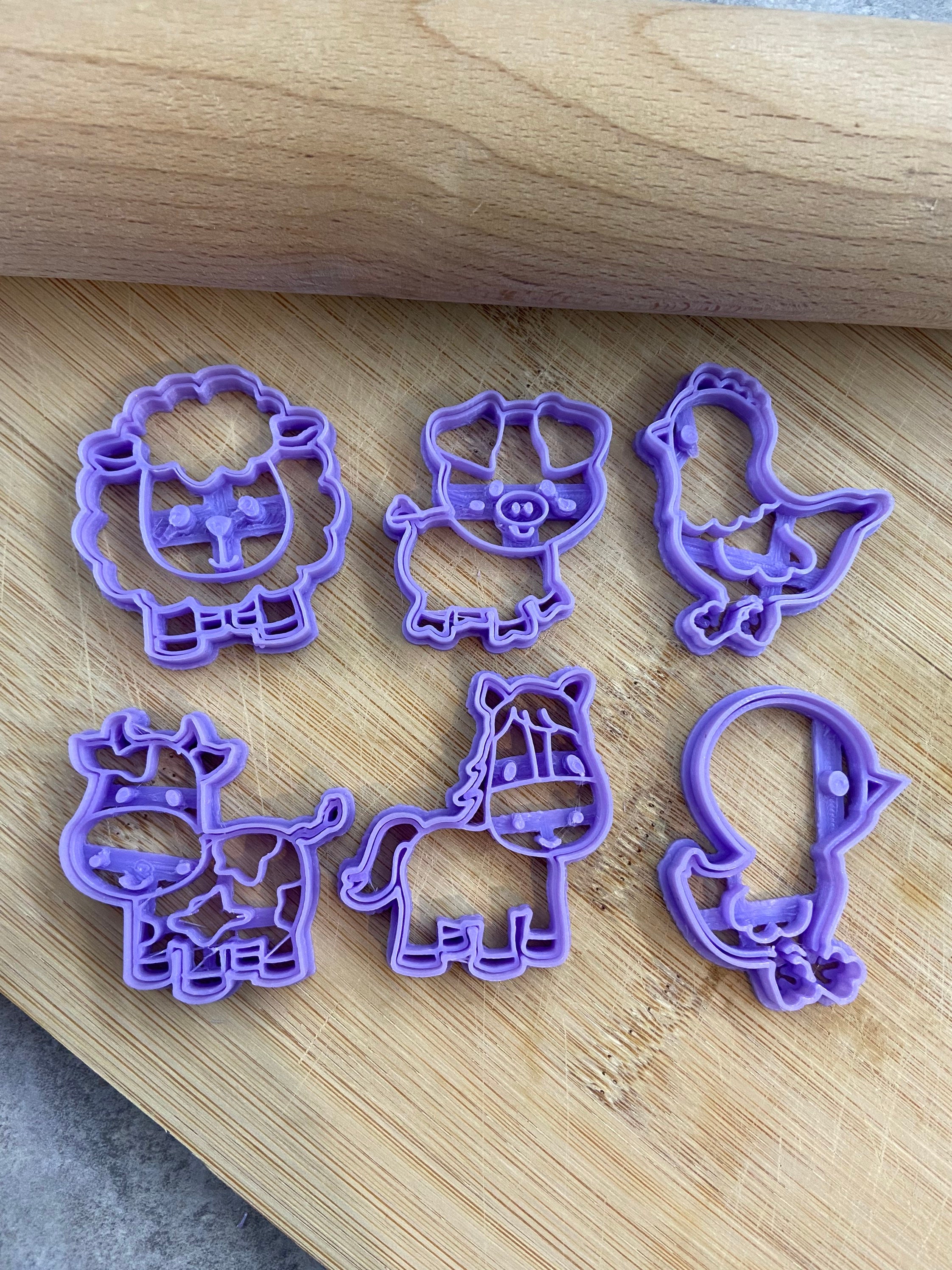 Farm animal fondant cutters, mini cutters, 3d printed, fondant cutters, unique gifts, stocking fillers, eco friendly